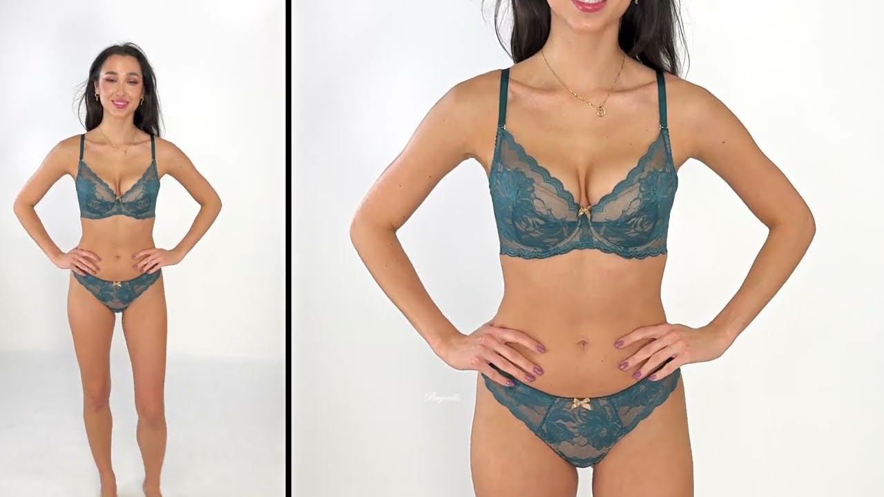 DAMA KIER MELANIE biustonosz push up zielony  + DAMA KIER MELANIE majtki brazyliany zielony
