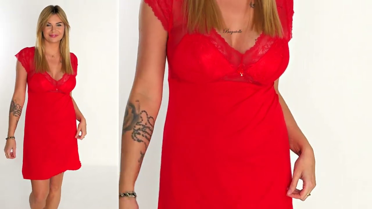 Nipplex Bianca nocna koszulka czerwony