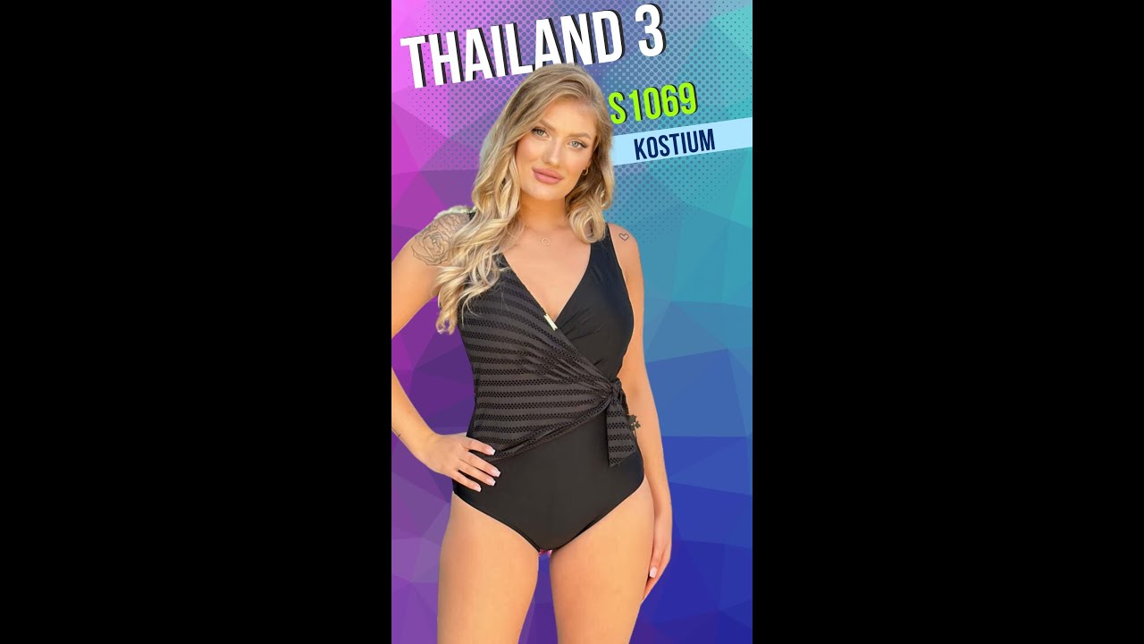 SELF S1069 THAILAND 3 KOSTIUM KĄPIELOWY JEDNOCZĘŚCIOWY CZARNY fashion model