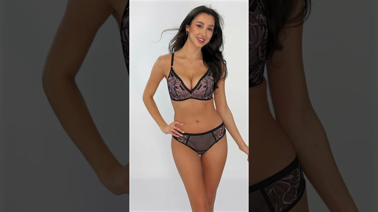 ALLES GLOSSY IRIS biustonosz superpush-up czarny