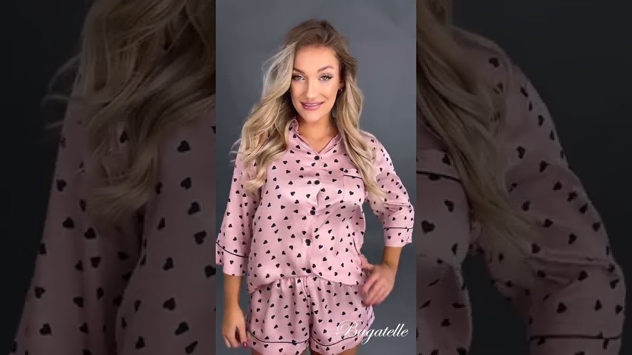 aruelle lauren nocna piżama krótka różowy