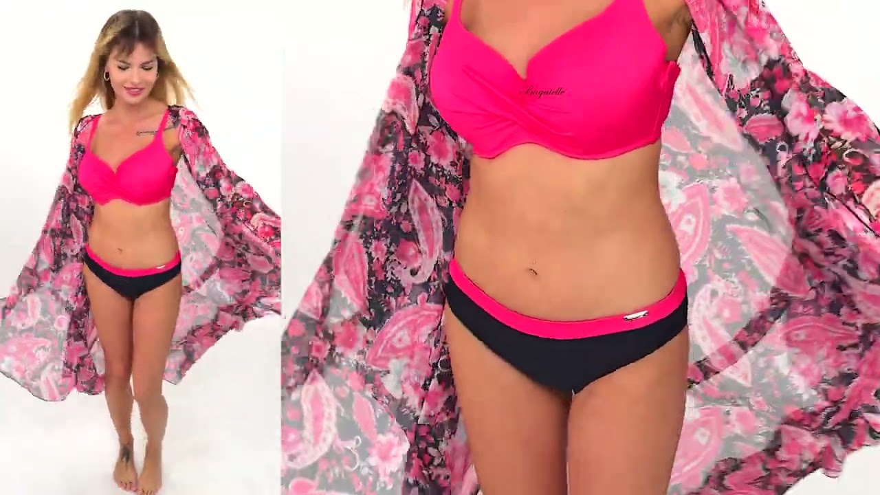 Gabbiano esther gx ct kostium kąpielowy dwuczęściowy różowy + GABBIANO KIMONO D 11 B kolorowy