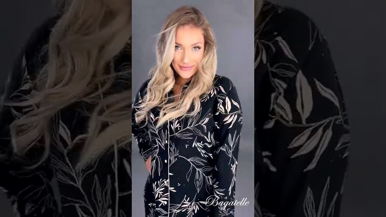 aruelle gabrielle nocna piżama długa czarny