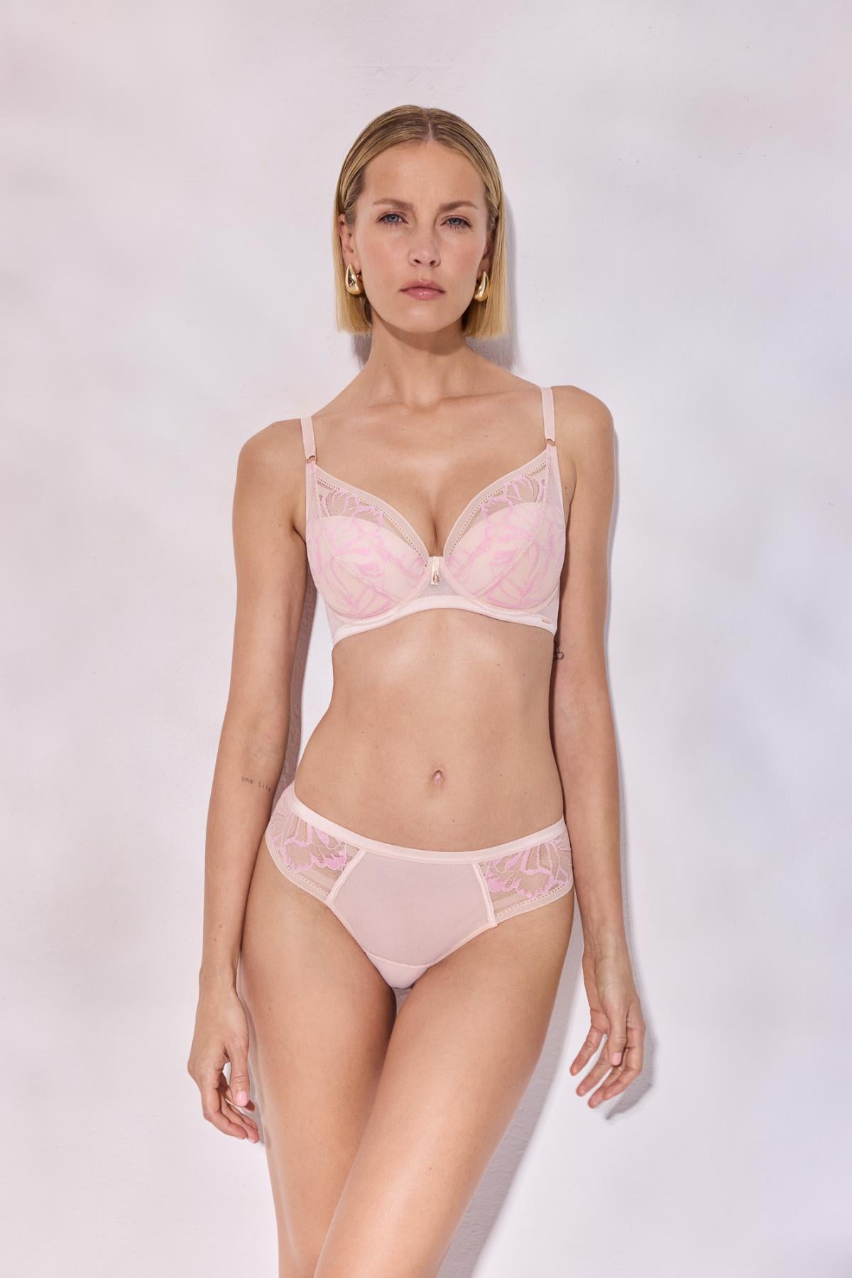 Biustonosz push-up różowy Glossy Iris