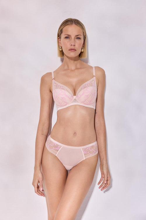 Biustonosz push-up różowy Glossy Iris