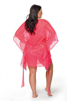 Ava 019 Neon Coral Pareo - plażowy pareo w kolorze pomarańczowym