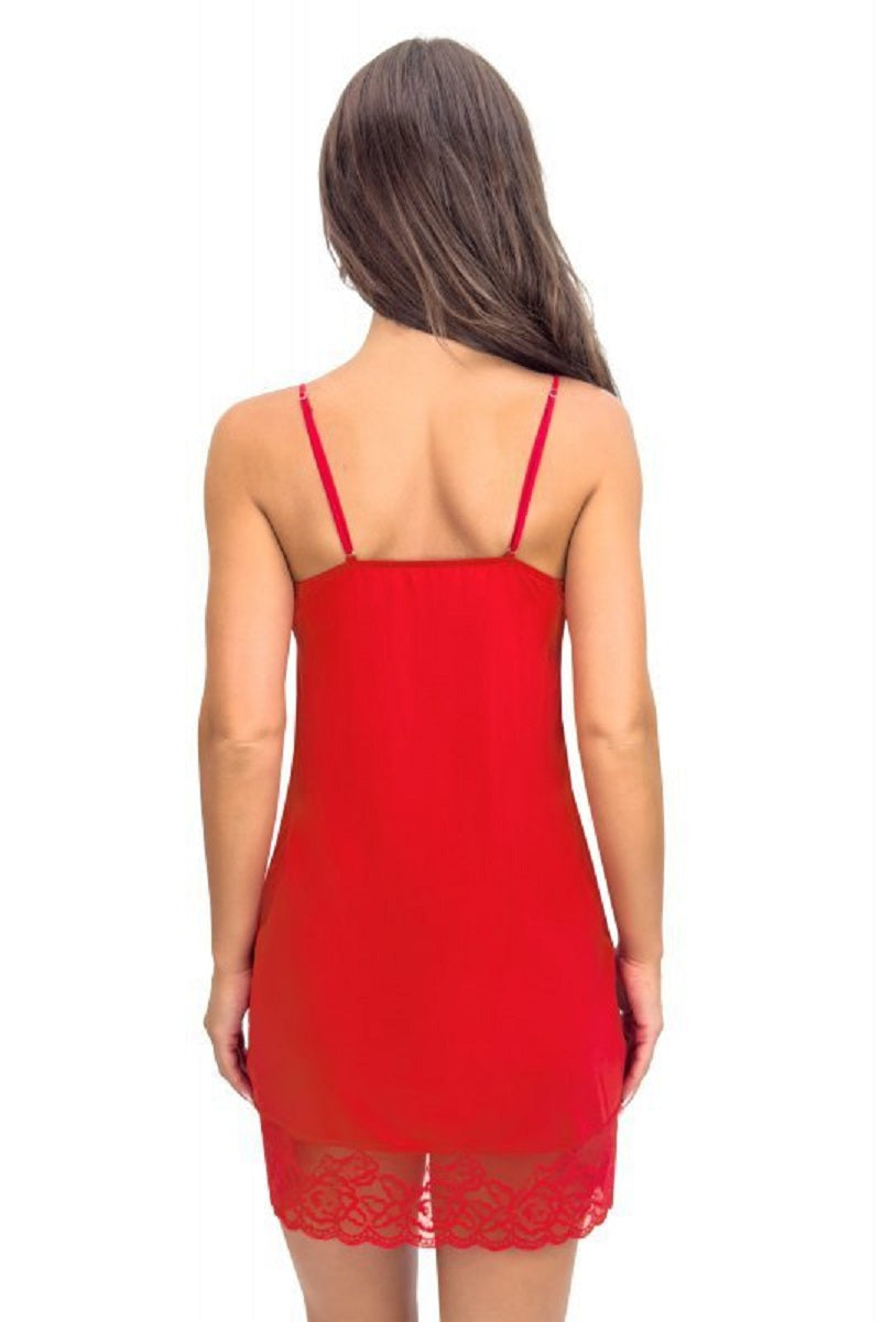 Donna Lea nocna koszulka czerwona z koronką bielizna erotyczna