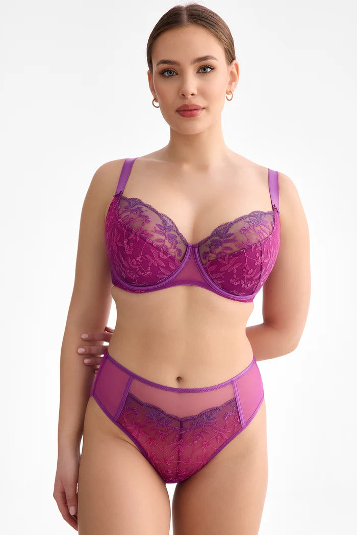 Ewa Bień C125 Fiora Majtki Figi w liliowym kolorze z koronką