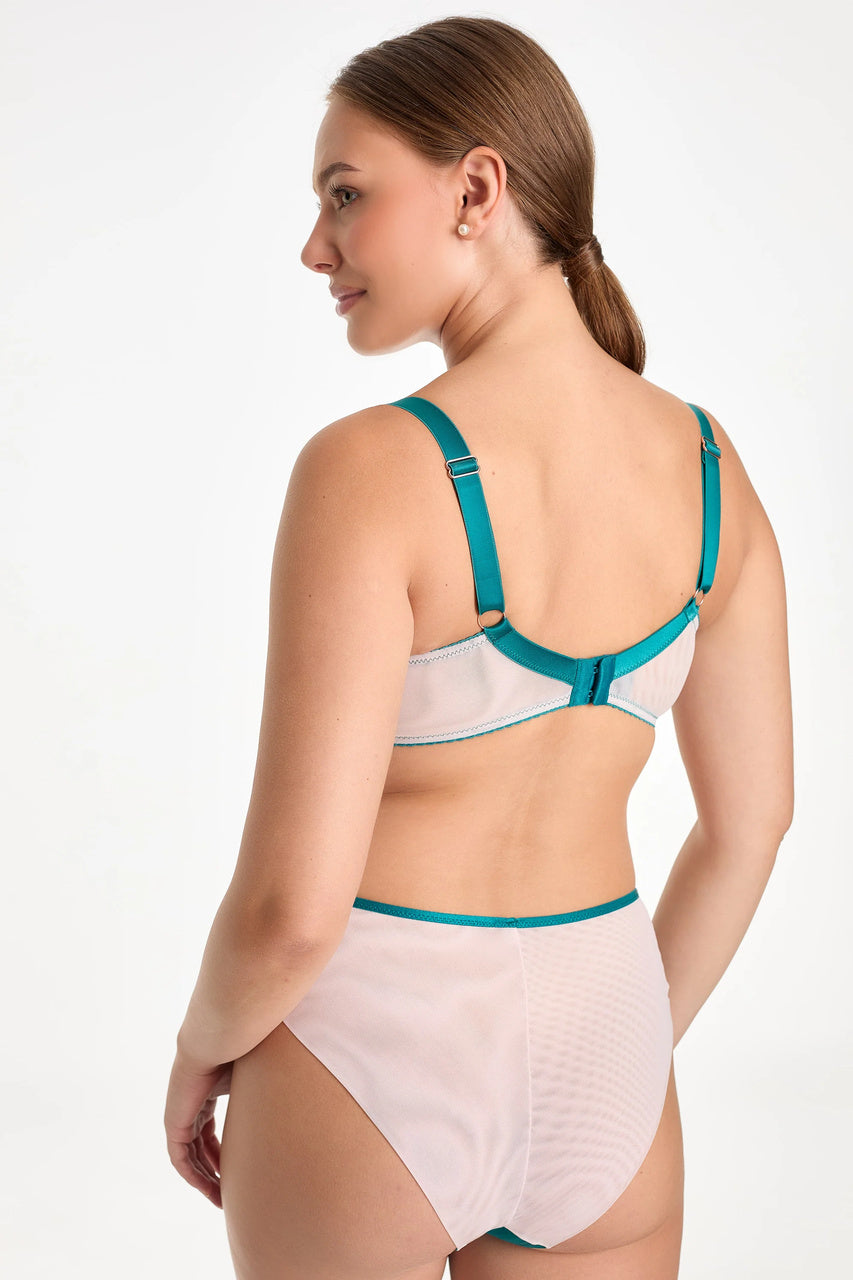 Biustonosz z koronką, czarny, z ozdobnym haftem, damski, BIELIZNA DAMSKA, elegancki, nowoczesny