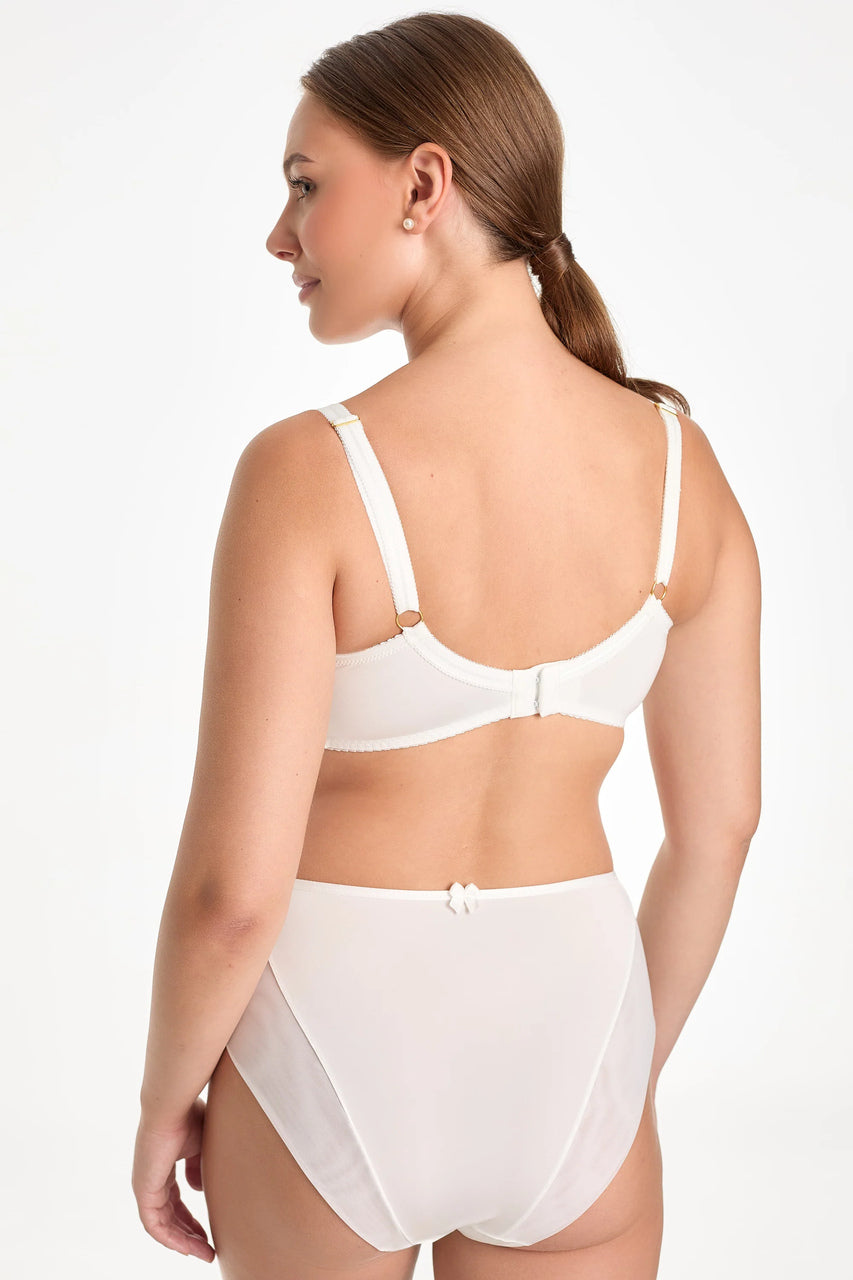 Bielizna damska, biustonosz semi soft B150 Rina z koronką, biały, z fiszbinami