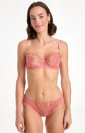 Stringi damskie C322 Natali, różowe, koronka, bielizna damska