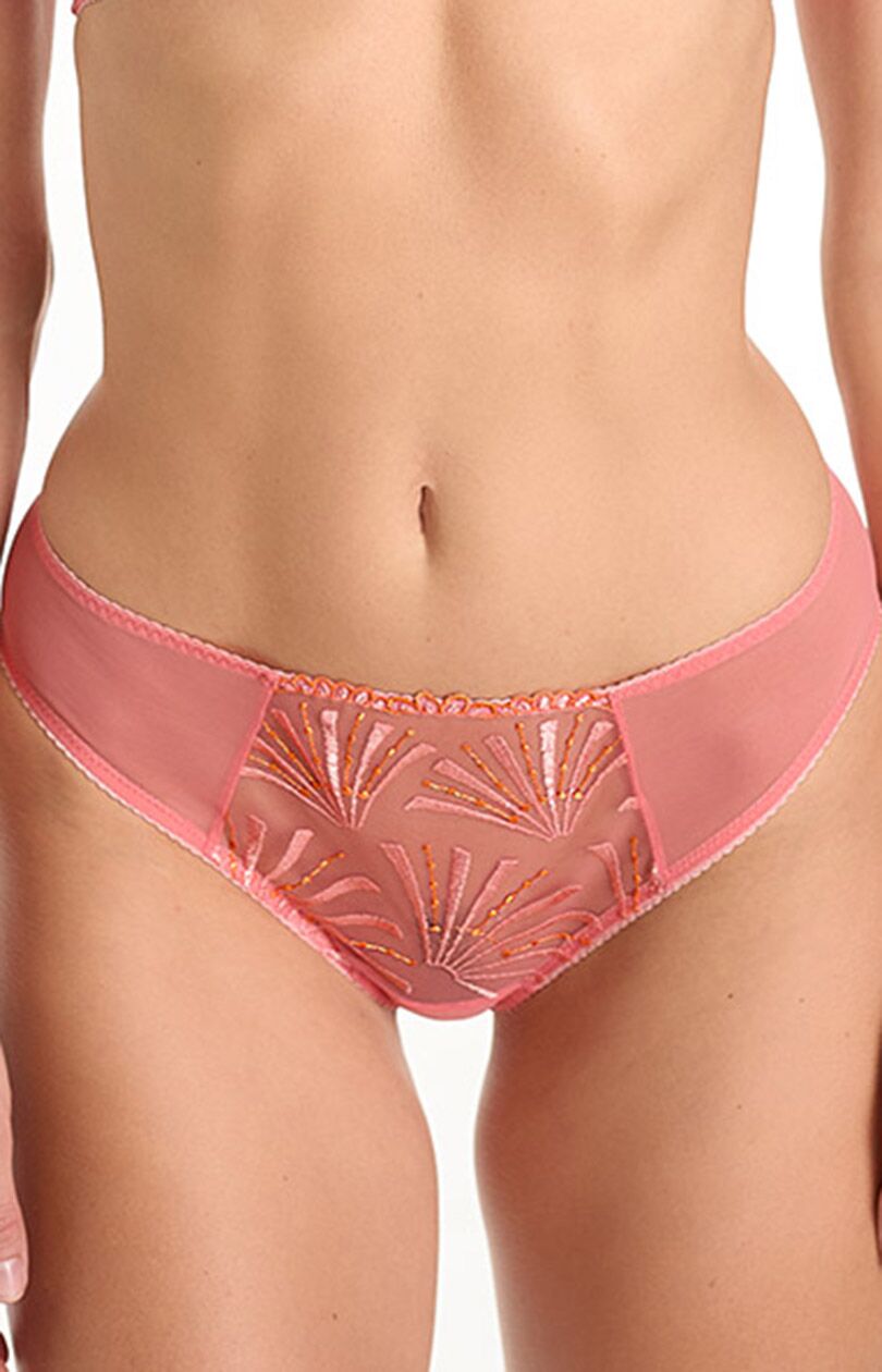 Stringi damskie C322 Natali, różowe, koronka, bielizna damska