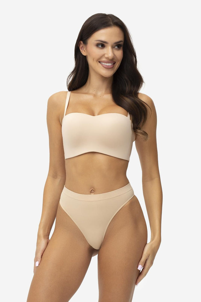 beżowa opaska biustonosz push up