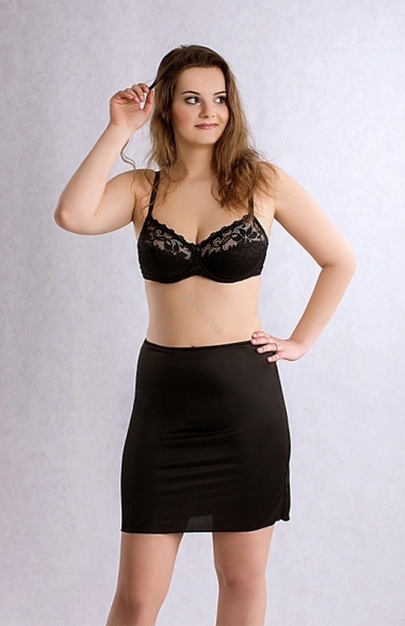 Hanna Style Półhalka czarna, damskie dodatki do bielizny, elegancka odzież damska