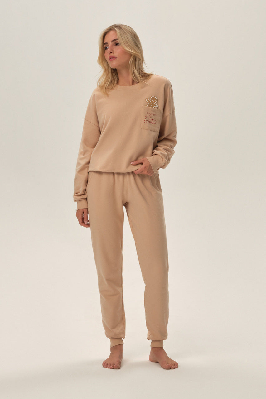 Beżowy dres damski Henderson 41899 Fawn z nadrukiem