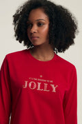 damska piżama świąteczna z napisem JOLLY