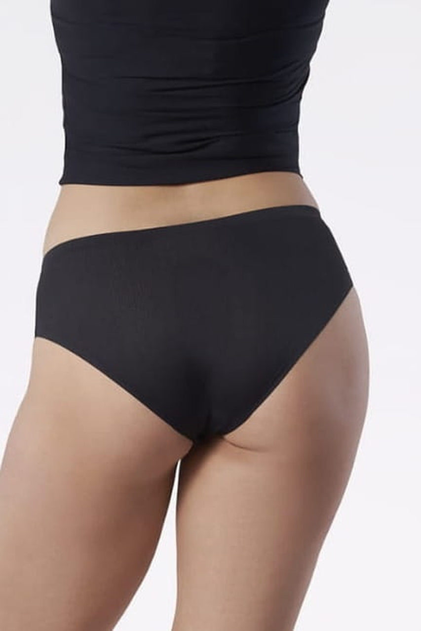 Damskie figi bezszwowe Julimex Avia, czarne, komfortowe, płaskie szwy