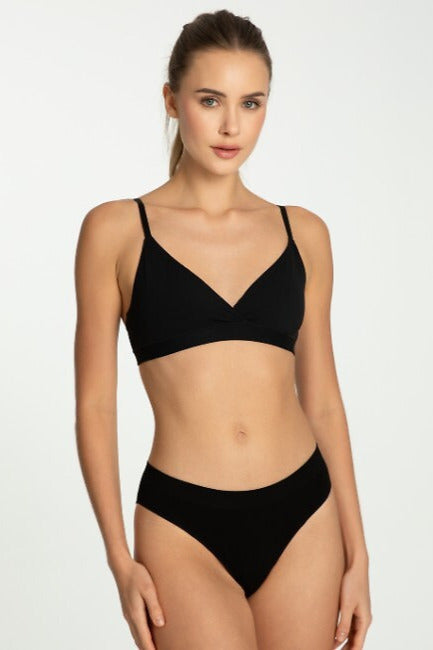 Julimex Bamboo Classic Majtki Figi bezszwowe, czarne, komfortowe, płaskie szwy