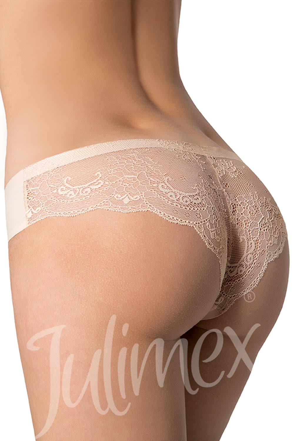 Figi damskie Julimex Tanga Panty Figi z koronkowym wykończeniem
