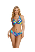Lupo Fogo Braletka Kostium Kąpielowy Dwuczęściowy w kolorowym wzorze na plażę