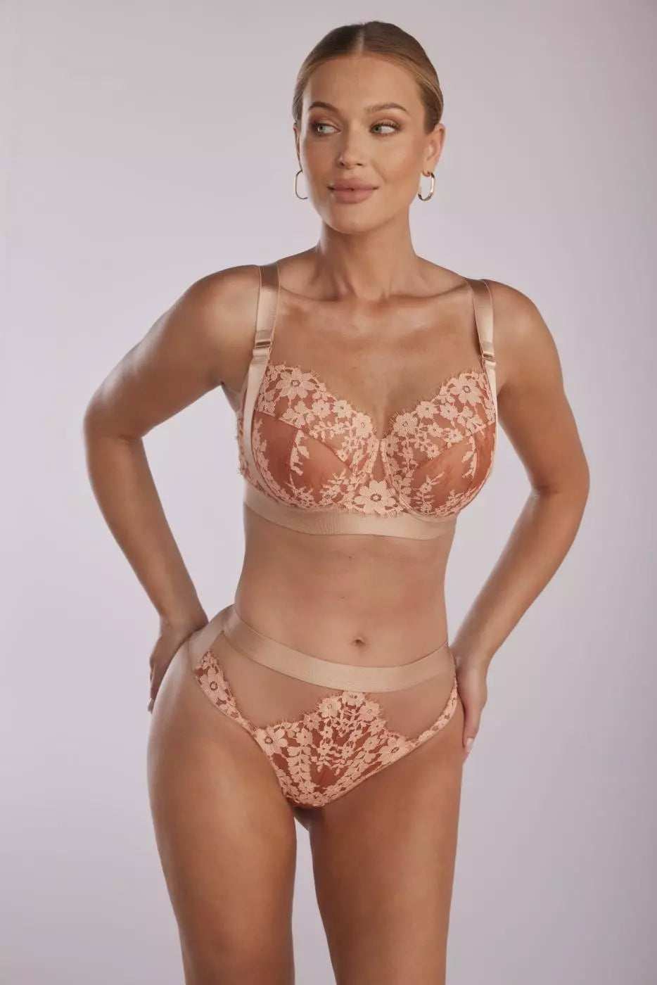 Biustonosz miękki Kinga Glossy z koronką, bielizna damska, elegancki biustonosz Soft