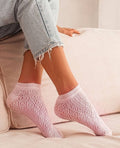 Milena Stopki Ażurowe różowe skarpetki damskie
