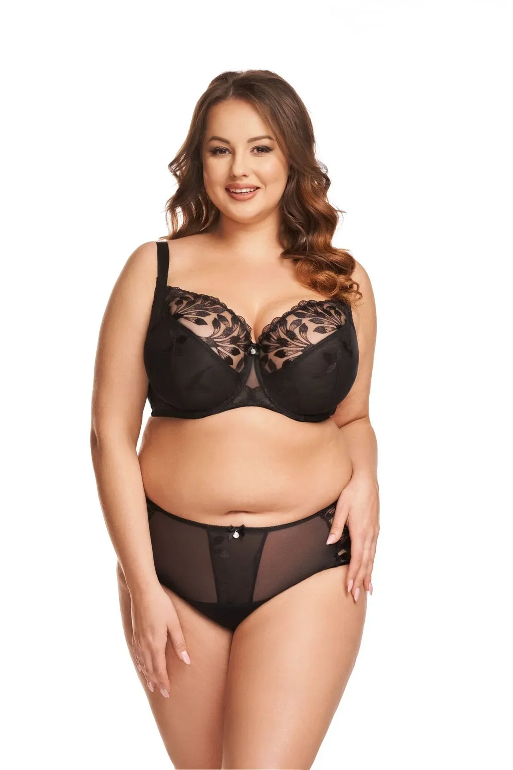 Nessa Grace Biustonosz miękki czarny koronka