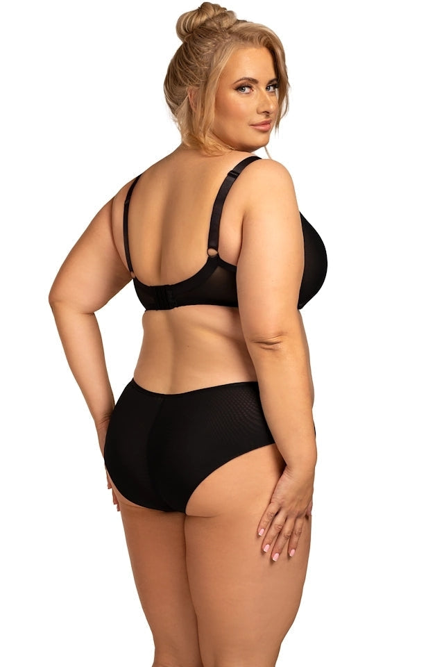 Damski czarny biustonosz soft z regulowanymi ramiączkami, model Salma, elegancka bielizna
