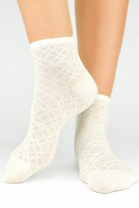 ecru zakostniki wiskozowe z jedwabiem