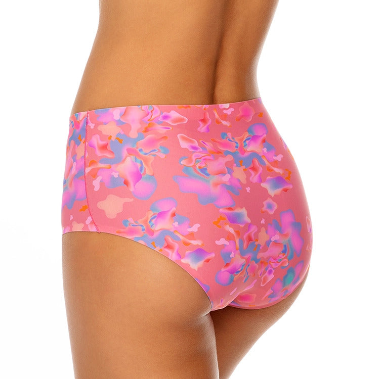 Figi bezszwowe Paloma Pink Bloom Maxi z kolorowym wzorem