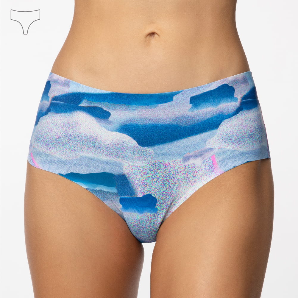 Brazyliany Neon Snow, wysokie figi bezszwowe, modne majtki damskie