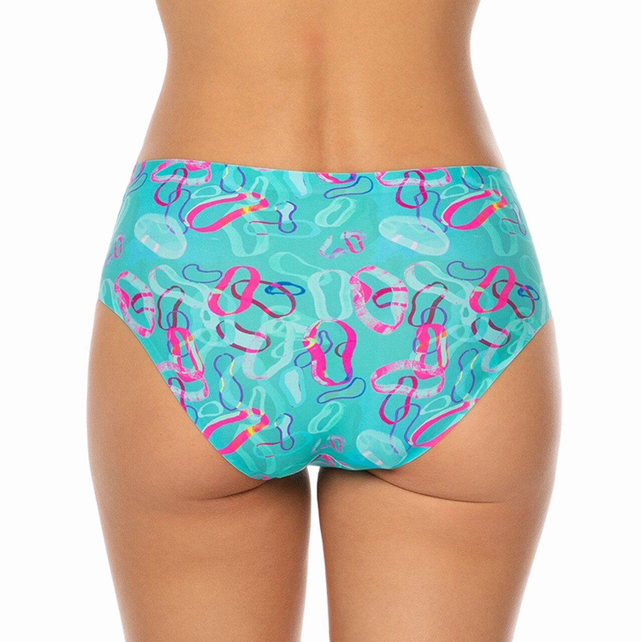 Figi damskie w kolorowym wzorze ocean