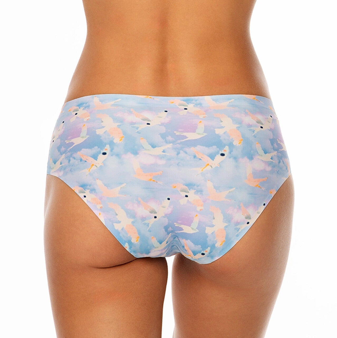 Paloma Pink Sky Figi bezszwowe wielokolorowe z chmurami i ptakami