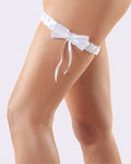 Biała podwiązka Pw 52 z kokardą, akcesoria do bielizny, lingerie accessories