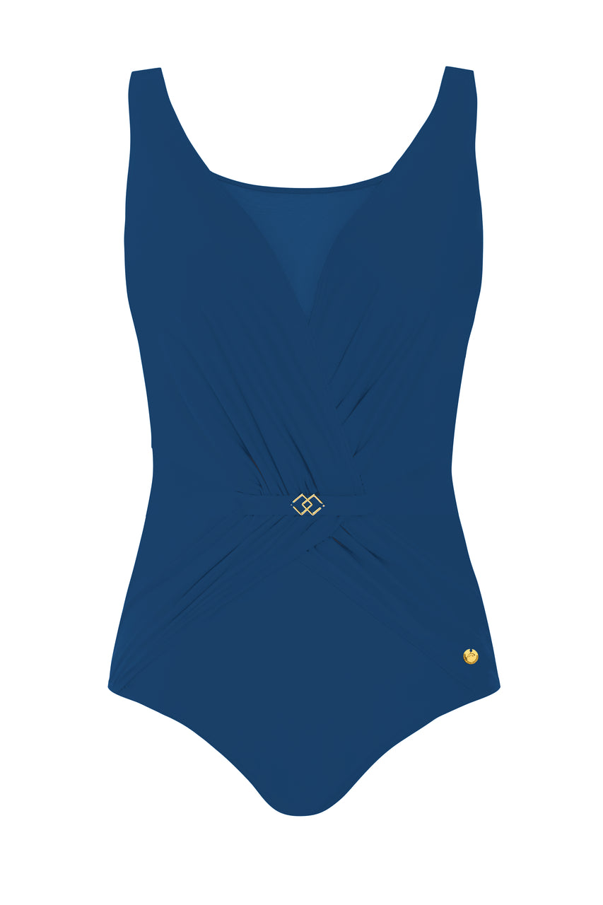 Kostium kąpielowy jednoczęściowy Self S1006V1 Alcudia 6 Col 31 w kolorze granatowym, elegancki strój kąpielowy z ozdobnym detalem