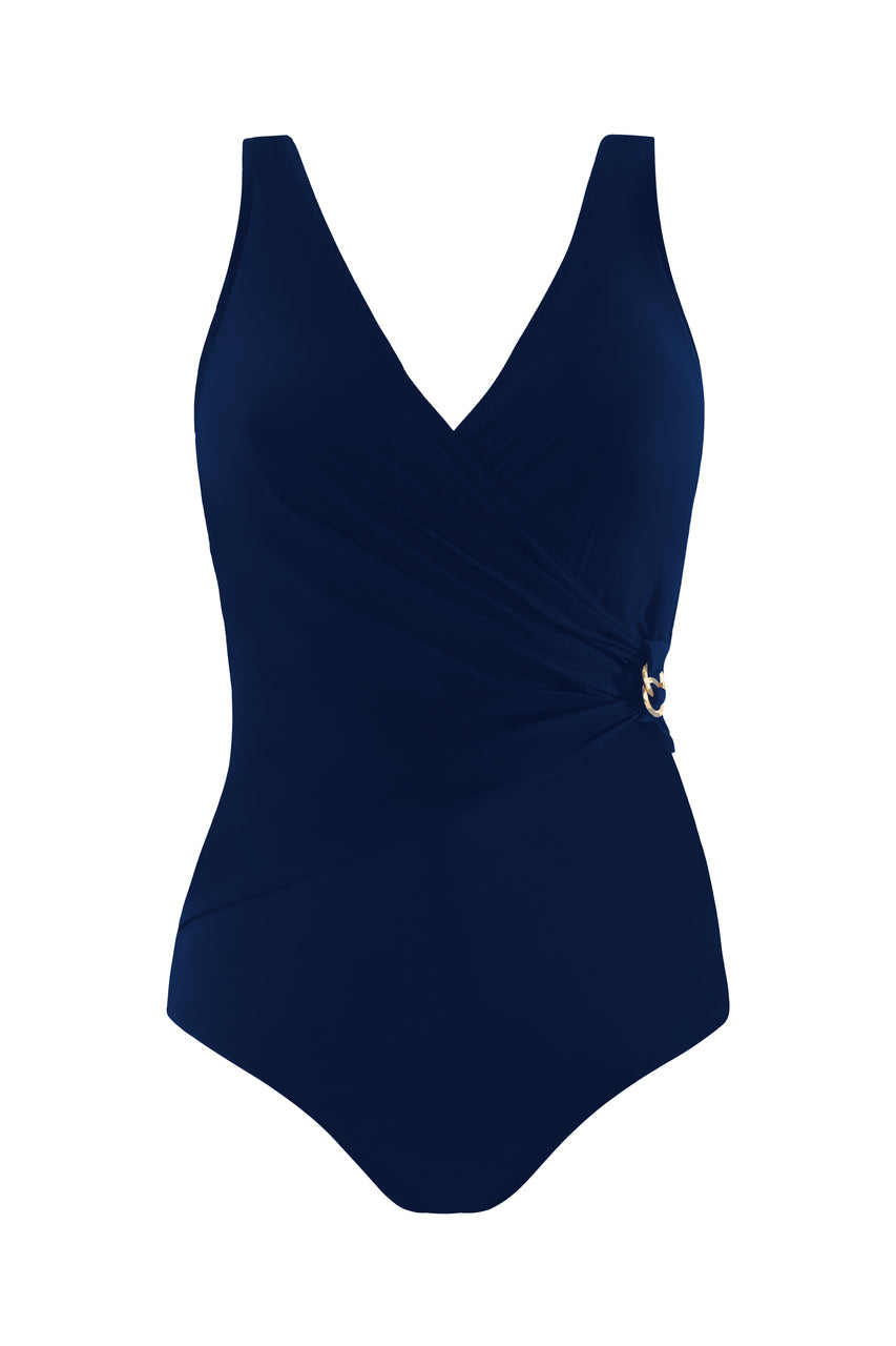 Niebieski kostium kąpielowy jednoczęściowy Self S1069V1 Ajaccio 1 Col 17 na plażę