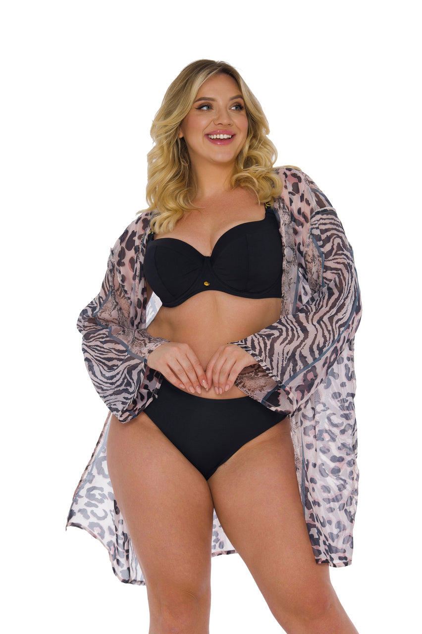 Self D80SZ Pareo 11 Col 50, czarny, wiązany, plażowe dodatki