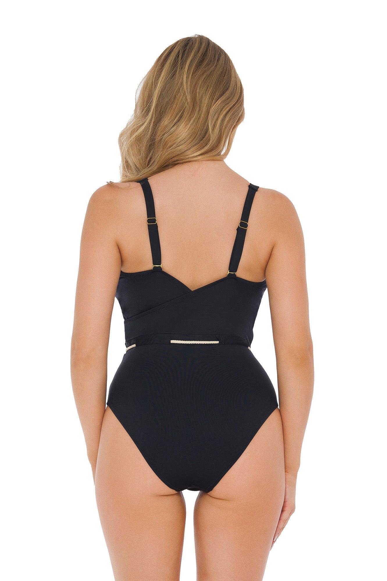Self S1110V1 Ibiza 10 Kostium Kąpielowy Jednoczęściowy czarny z paskiem do wiązania