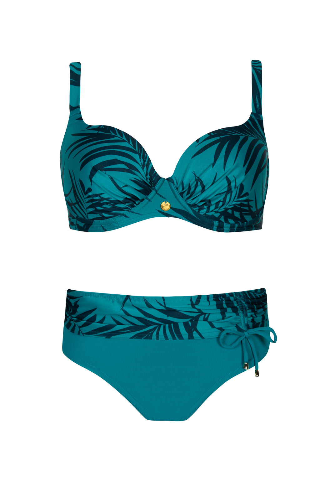 Self S940V2 Azure 2 Kostium Kąpielowy Dwuczęściowy, góra, z palmowym wzorem, biustonosz kąpielowy dwuczęściowy