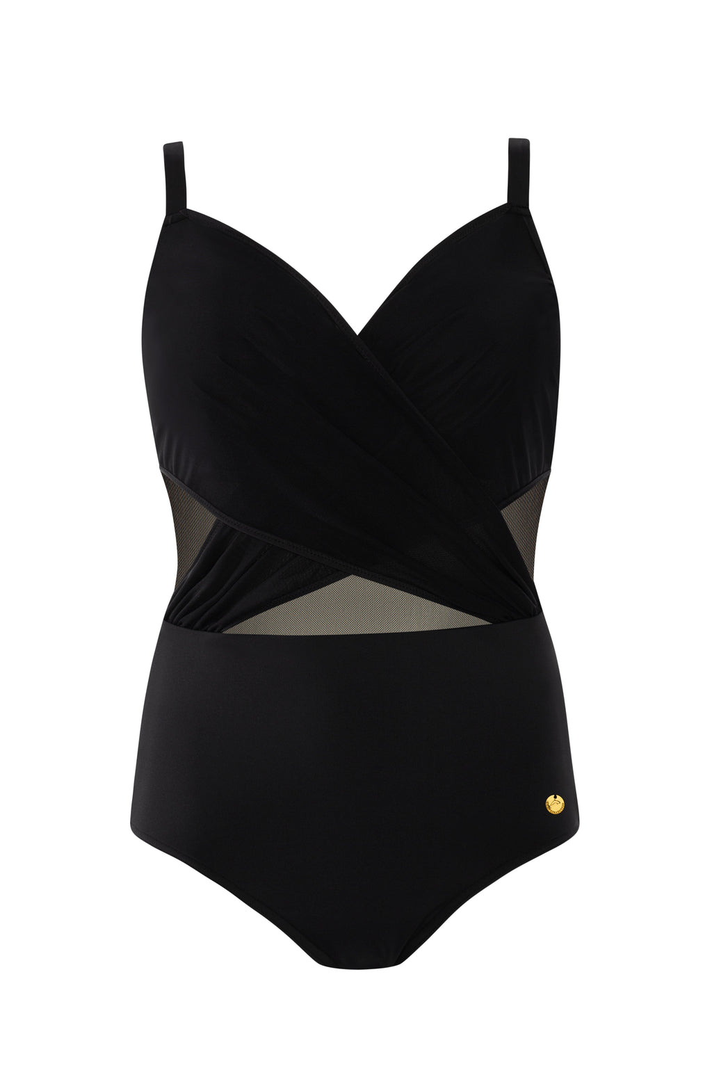 czarny kostium kąpielowy jednoczęściowy Self S994V1 Belize z wycięciami, elegancki, na plażę