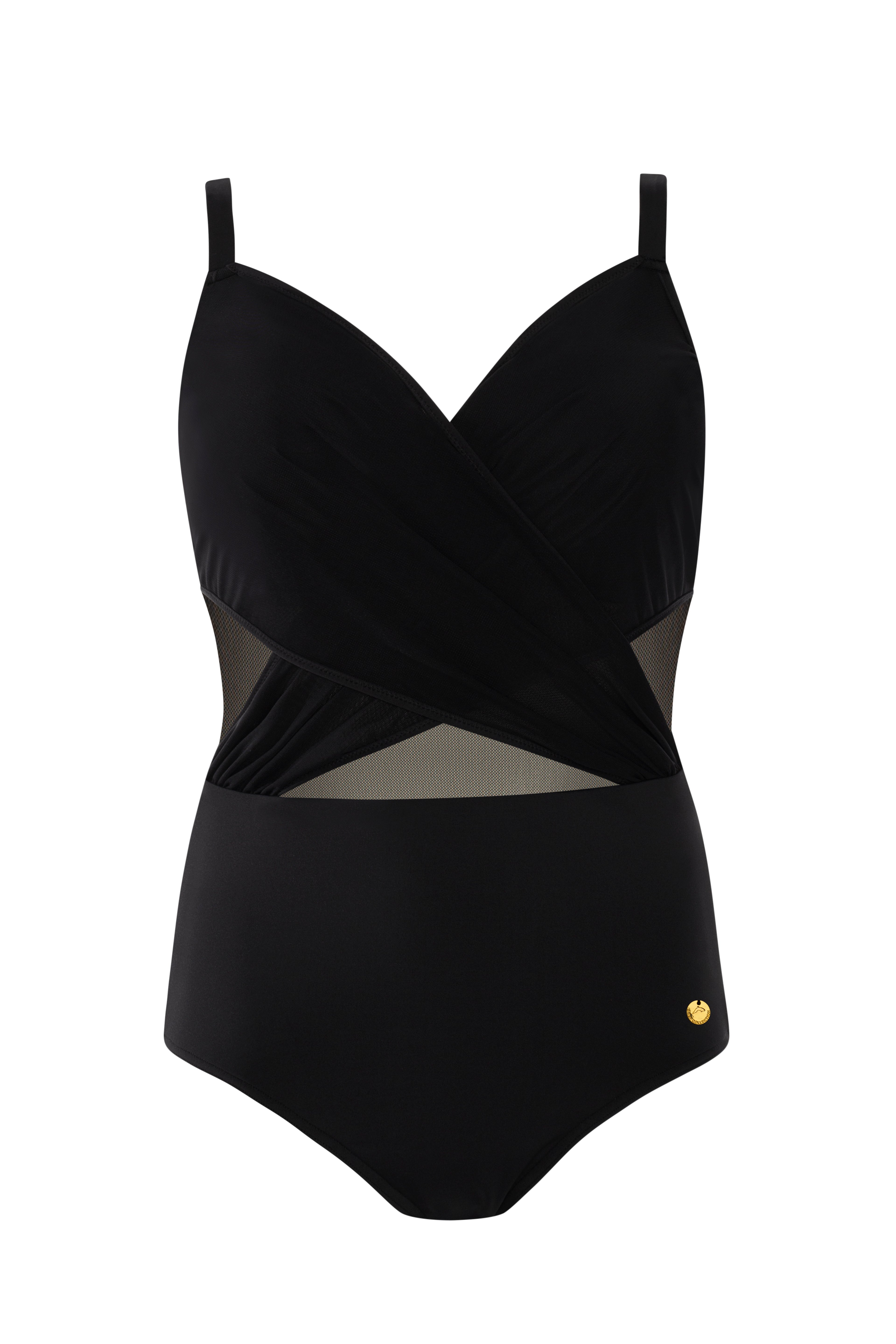 czarny kostium kąpielowy jednoczęściowy Self S994V1 Belize z wycięciami, elegancki, na plażę