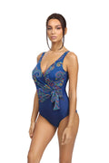 Kostium kąpielowy jednoczęściowy Self Thailand 3 S1069 Col 27 w kolorze granatowym z kolorowym wzorem