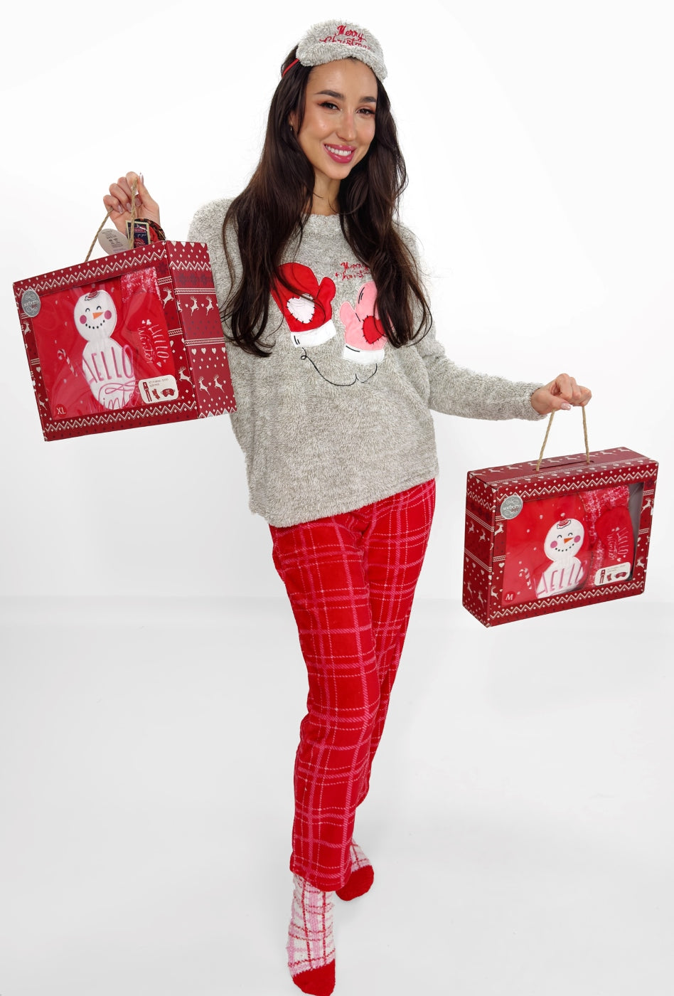 Sorbetto Rękawiczki Nocna Piżama Świąteczna w opakowaniu prezentowym