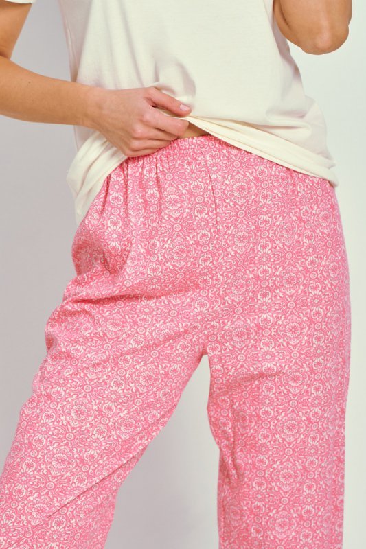 Wzorzyste spodnie piżamowe Taro 3336 Corni z elastycznym pasem