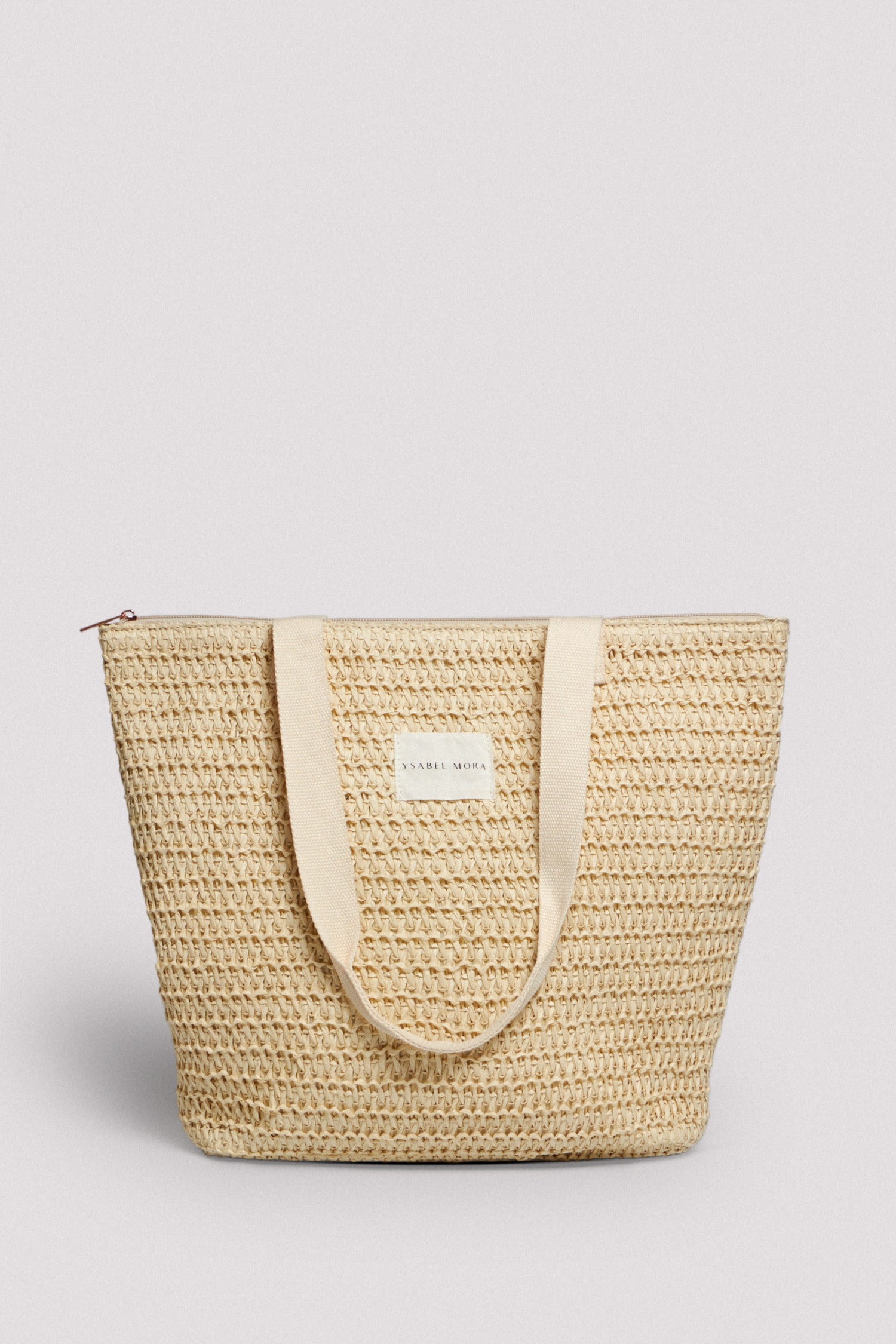 Ysabel Mora 86207 Torba Plażowa w jasnym kolorze, ręcznie pleciona, na lato, na zakupy
