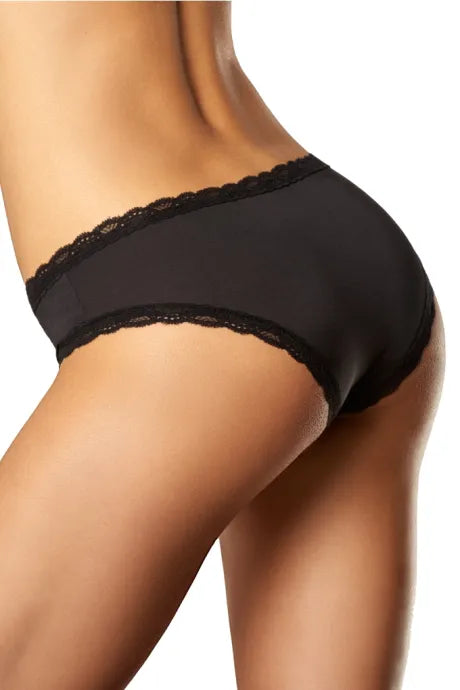 Agio DM 6236 Majtki Figi czarne z koronki z tyłu
